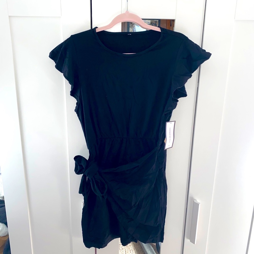 *GRAY MONROE* Black, side tie, mini dress